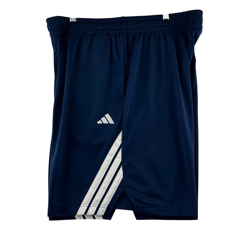 Adidas 3-Stripes Athletic Basketball Shorts Mens X-Large Navy Blue 9" Inseam